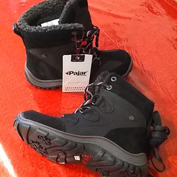 NWT PAJAR CANADA Lace-up Black Boots size 8-8.5 - Picture 1 of 8